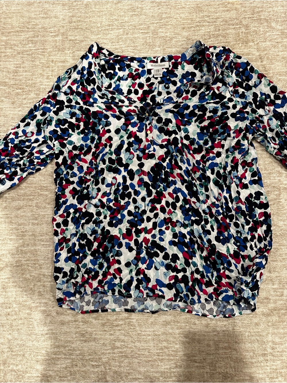Motherhood Maternity Multicolor Dot Print Women's Blouse XL